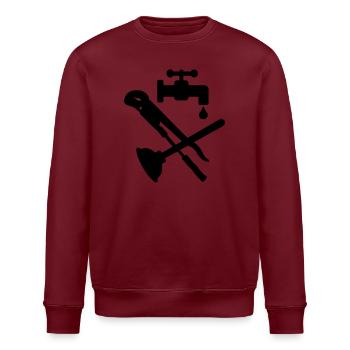 Tool plumber crane logo - Stanley/Stella ROLLER Unisex Organic Sweatshirt - white - Front - Nik (191cm)