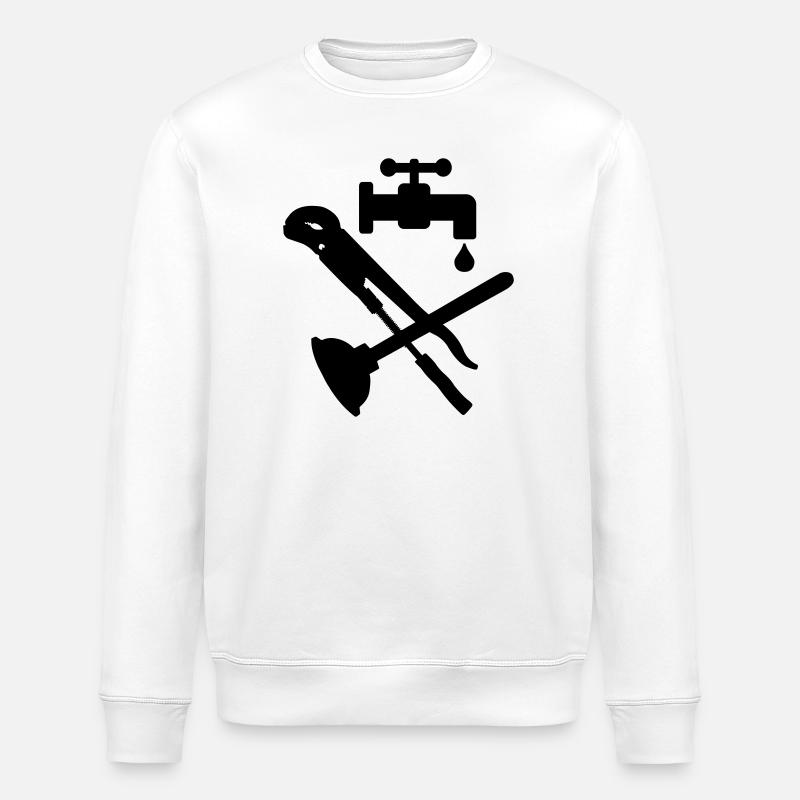 Logo des Werkzeugklempnerkrans - Stanley/Stella Unisex Bio-Sweatshirt ROLLER - Weiß