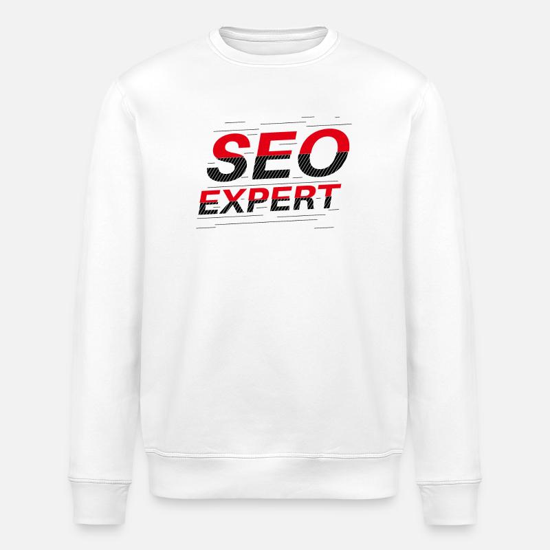 SEO-Experte: Abstrakte Typografie - Stanley/Stella Unisex Bio-Sweatshirt ROLLER - Weiß