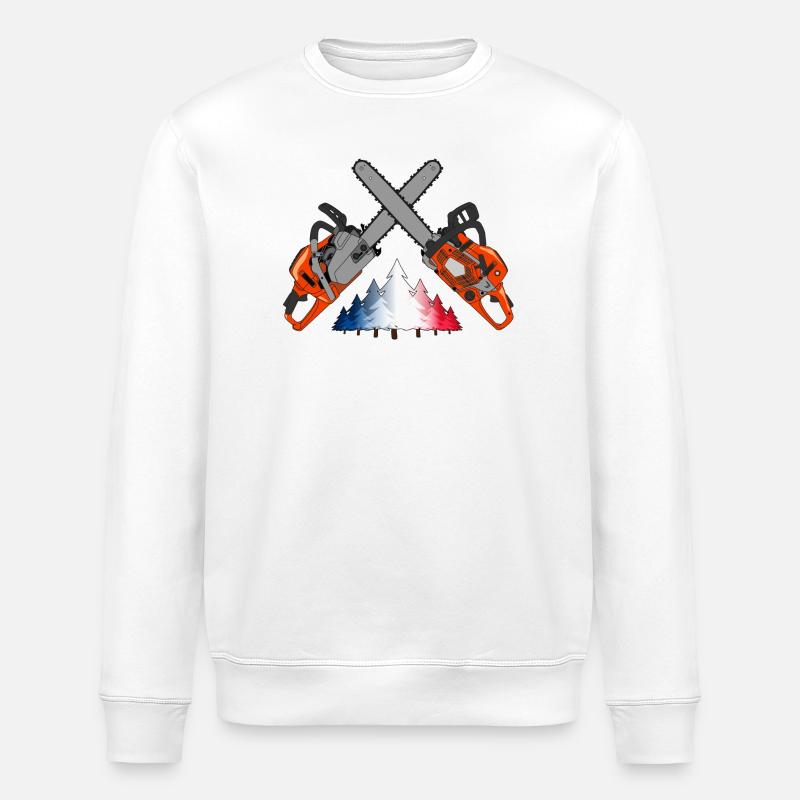 Kettensäge - Frankreich - Stanley/Stella Unisex Bio-Sweatshirt ROLLER - Weiß