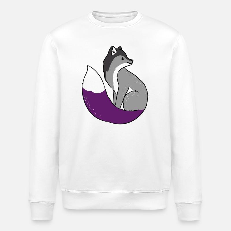 Ace Pride Fuchs Asexual - Stanley/Stella Unisex Bio-Sweatshirt ROLLER - Weiß