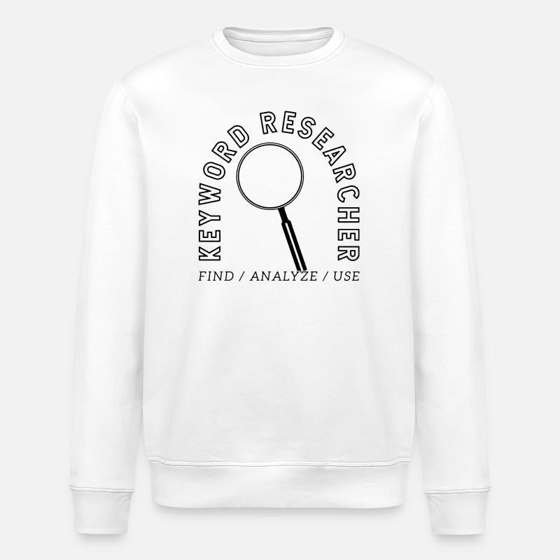 Chercheur en mots-clés – Conception d’emblèmes SEO - Sweat bio ROLLER Stanley/Stella Unisexe - blanc