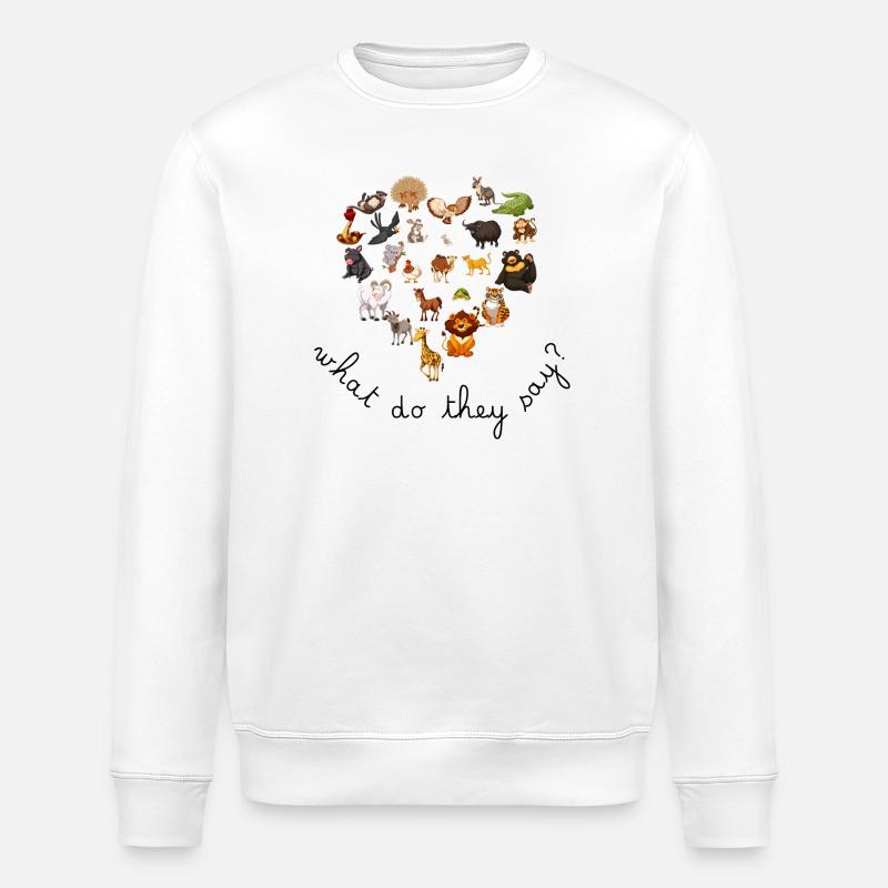 Cartoon Kindertiere - Stanley/Stella Unisex Bio-Sweatshirt ROLLER - Weiß