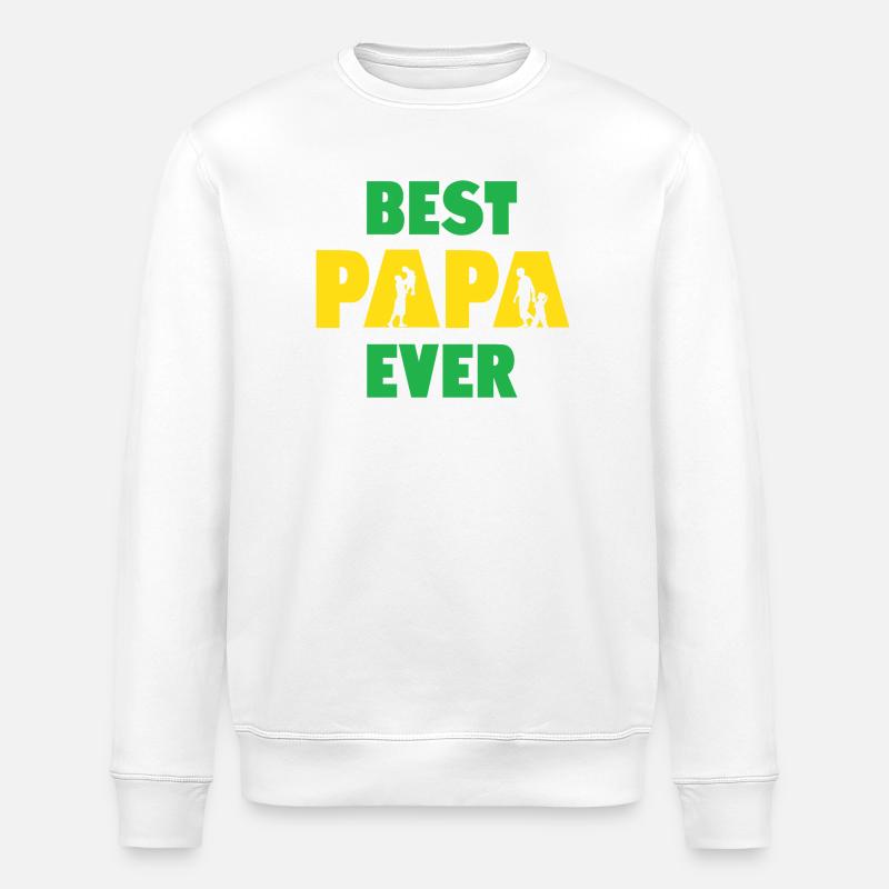 Bester Papa aller Zeiten - Stanley/Stella Unisex Bio-Sweatshirt ROLLER - Weiß
