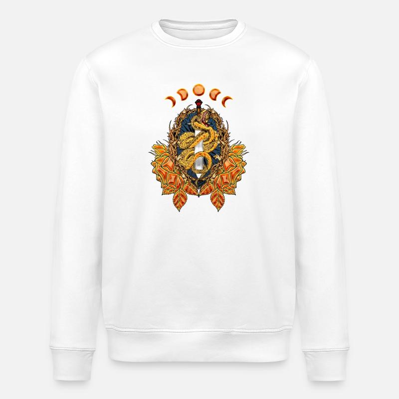 Atemberaubende Schlange mit Schwert - Stanley/Stella Unisex Bio-Sweatshirt ROLLER - Weiß