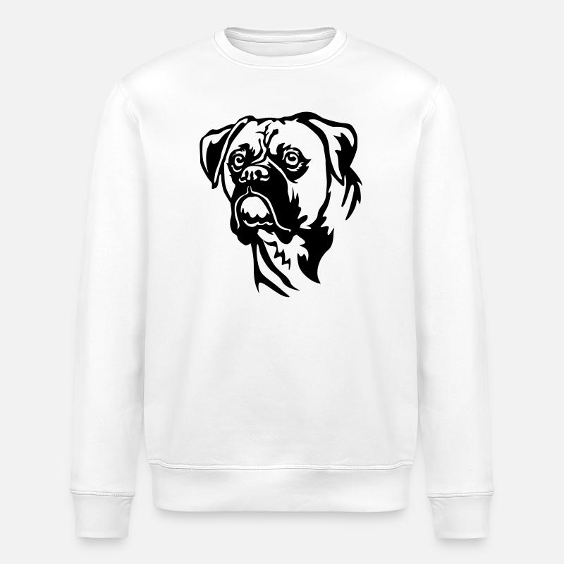 Boxer Kopf - Stanley/Stella Unisex Bio-Sweatshirt ROLLER - Weiß
