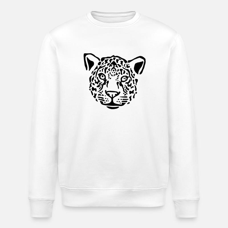 Schwarze Silhouette Konturenkunst - Stanley/Stella Unisex Bio-Sweatshirt ROLLER - Weiß