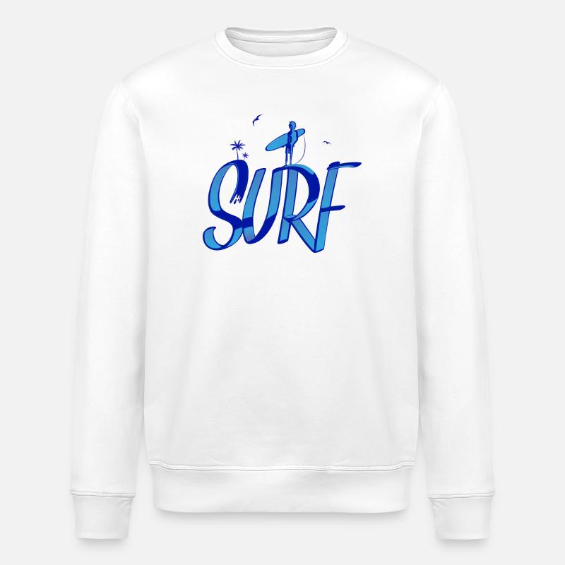 surf, surfer, surfeur - Sweat bio ROLLER Stanley/Stella Unisexe - blanc