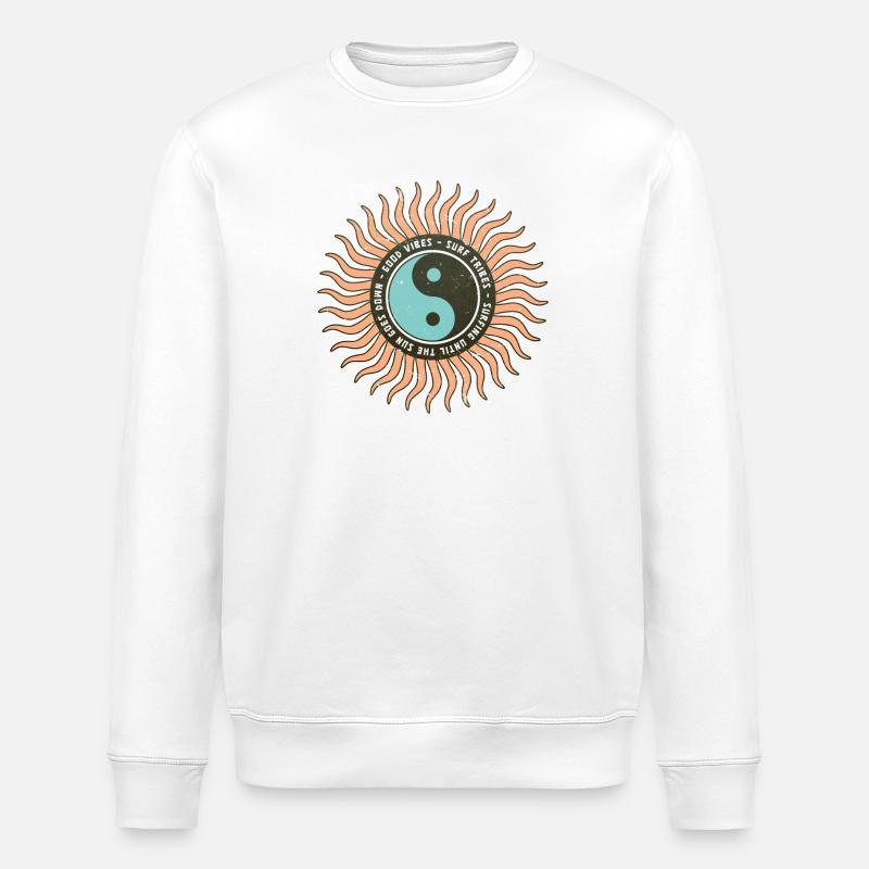 Surfdesign – Surf Tribes - Stanley/Stella Unisex Bio-Sweatshirt ROLLER - Weiß