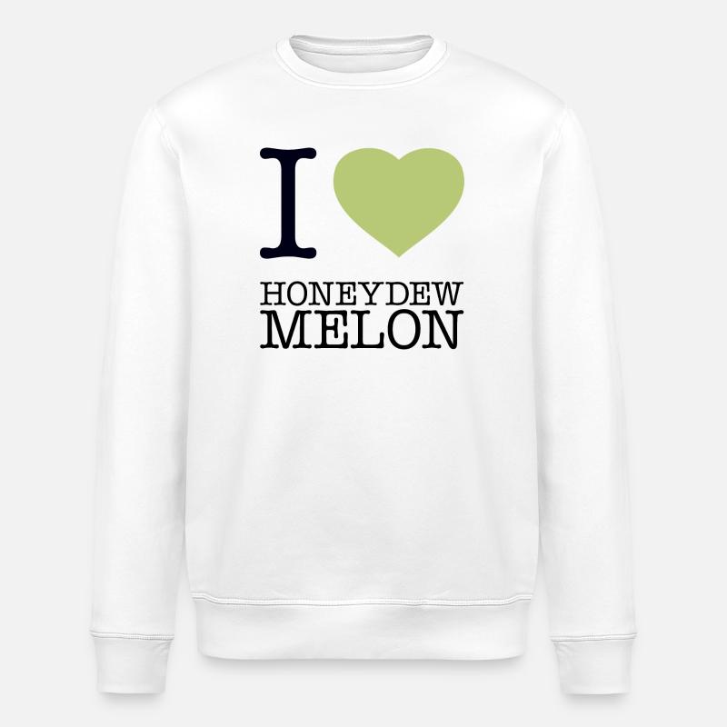 I LOVE HONEYDEW MELON Honigmelone - Stanley/Stella Unisex Bio-Sweatshirt ROLLER - Weiß