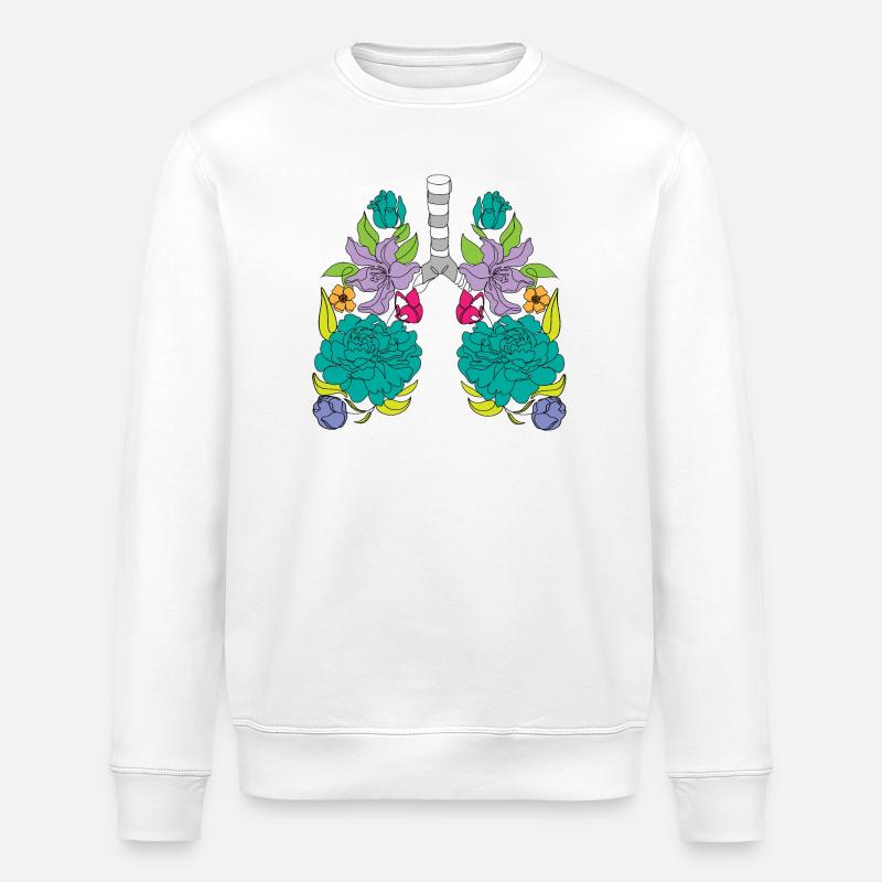 un poumon de roses - Sweat bio ROLLER Stanley/Stella Unisexe - blanc