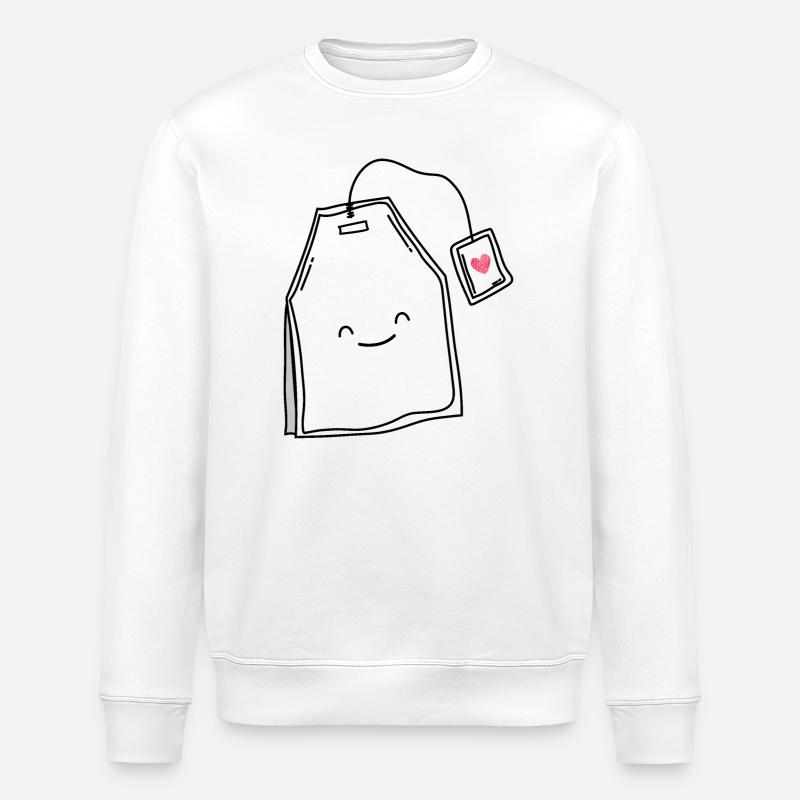 Teeliebhaber Tee Lächeln - Stanley/Stella Unisex Bio-Sweatshirt ROLLER - Weiß