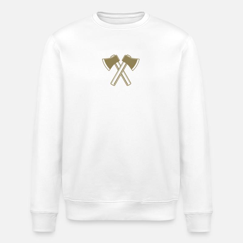 Axe Axes Bûcheron Forestier - Sweat bio ROLLER Stanley/Stella Unisexe - blanc