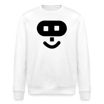 Hacker logo - Stanley/Stella ROLLER Unisex Organic Sweatshirt - white - Front - Nik (191cm)