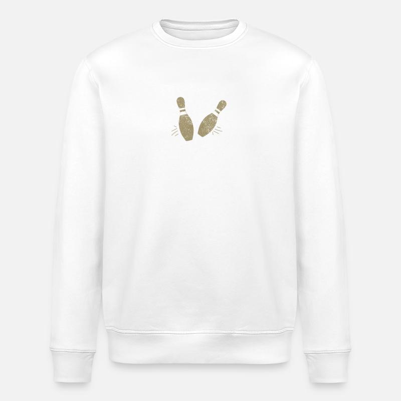 quilles de bowling - Sweat bio ROLLER Stanley/Stella Unisexe - blanc
