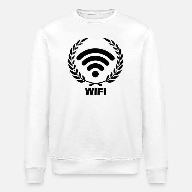 Wifi en couronne de laurier - Sweat bio ROLLER Stanley/Stella Unisexe - blanc