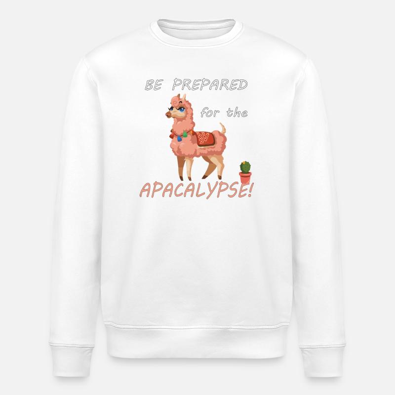 Be prepared for the alpacalypse - Stanley/Stella ROLLER Unisex Organic Sweatshirt - white