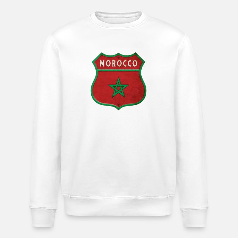 Maroc Armoiries Drapeaux Design - Sweat bio ROLLER Stanley/Stella Unisexe - blanc