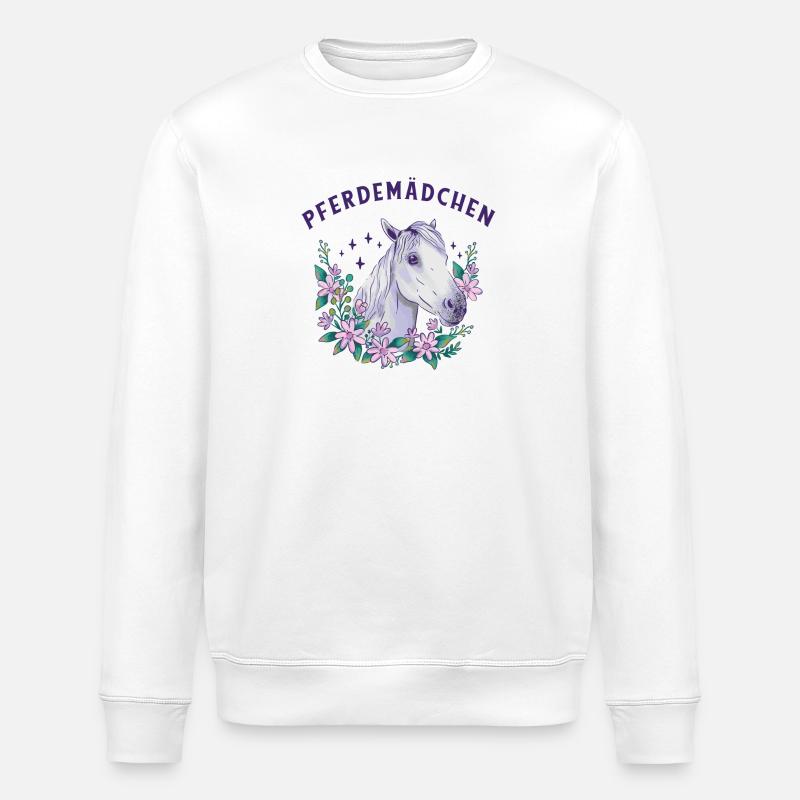 Pferdemädchen - Stanley/Stella Unisex Bio-Sweatshirt ROLLER - Weiß