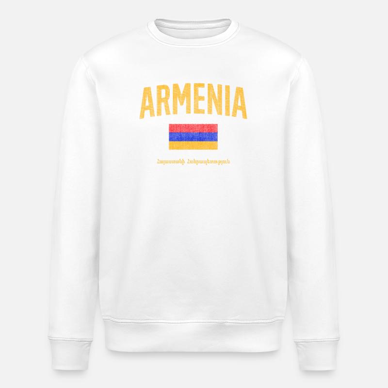 Lettrage du drapeau arménien - Sweat bio ROLLER Stanley/Stella Unisexe - blanc