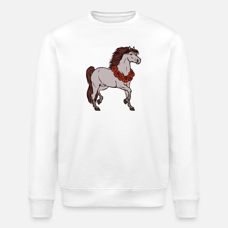 Cool Pferde Galopp Islandpferde Pferdefan - Stanley/Stella Unisex Bio-Sweatshirt ROLLER - Weiß