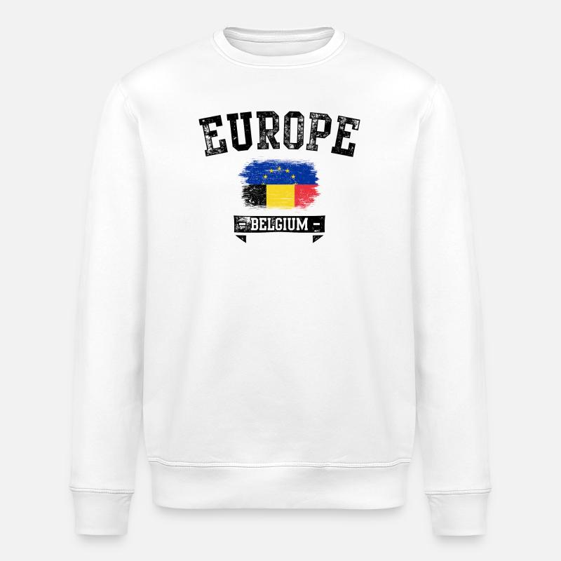 EU Pinsel Flagge Rumänien Stolz - Stanley/Stella Unisex Bio-Sweatshirt ROLLER - Weiß