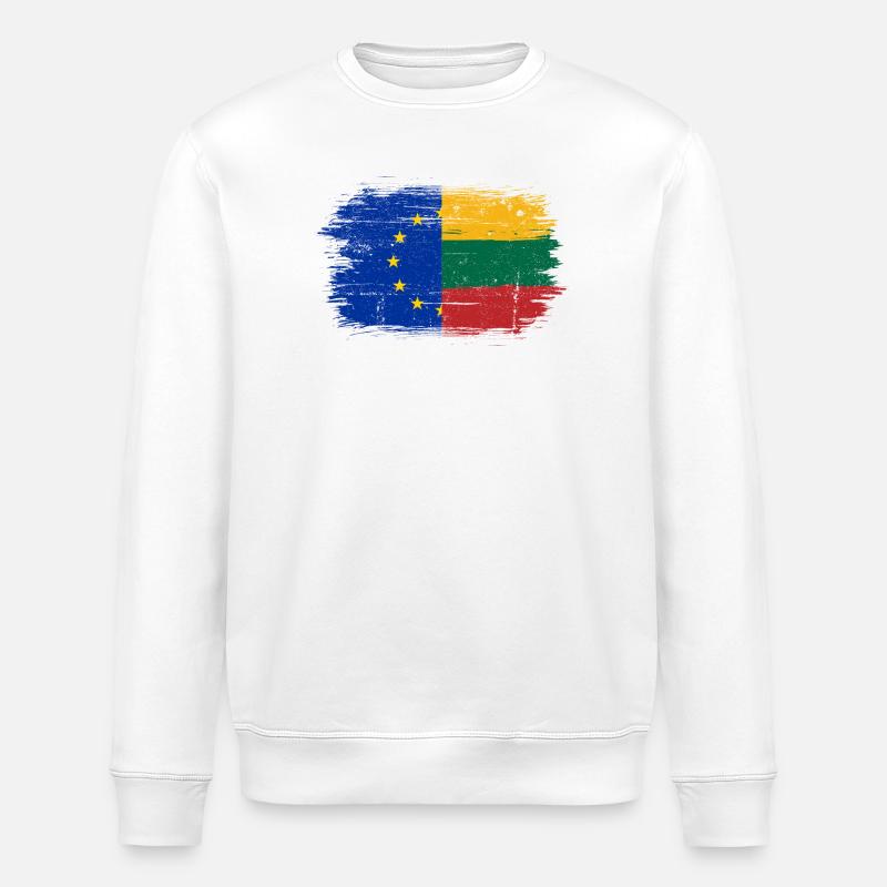 EU Litauen Flaggenmischung - Stanley/Stella Unisex Bio-Sweatshirt ROLLER - Weiß
