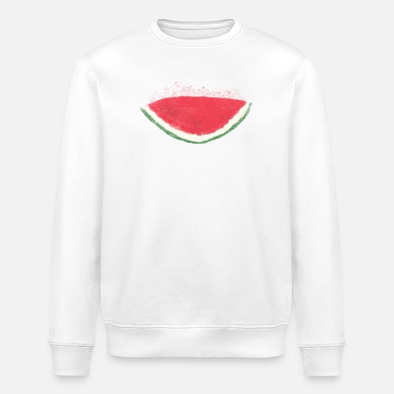 Melone, Wassermelone, Aquarell - Stanley/Stella Unisex Bio-Sweatshirt ROLLER - Weiß