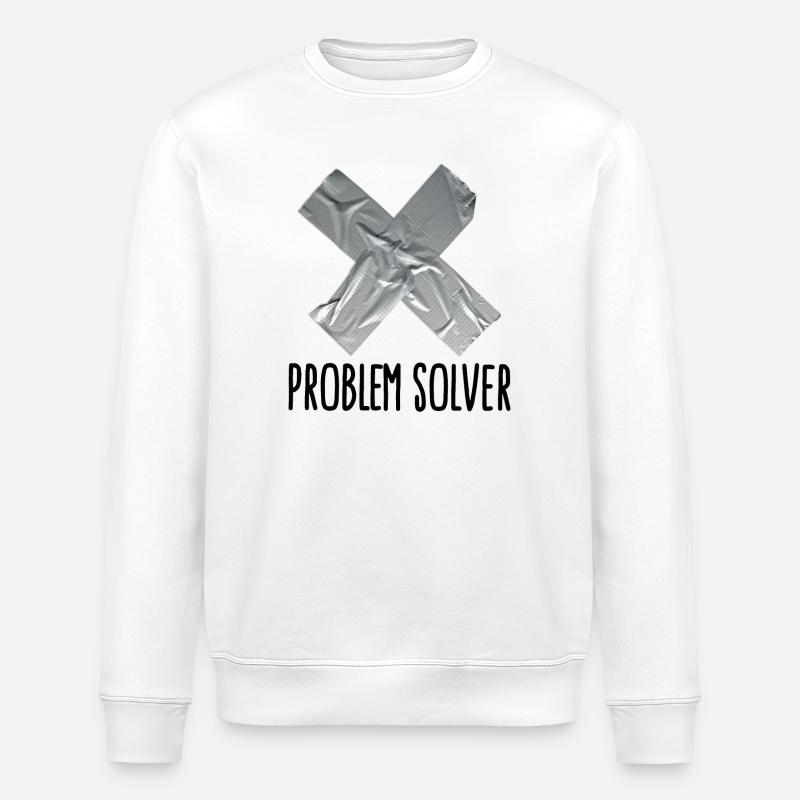 Funny Tape Man Father Problem solver - Stanley/Stella ROLLER Unisex Organic Sweatshirt - white