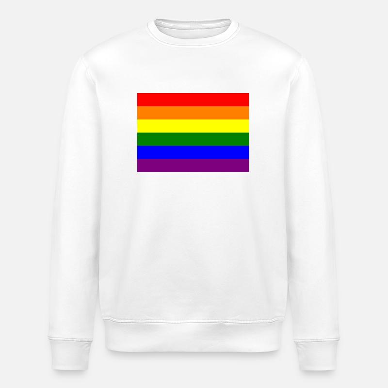 Pride Rainbow Flag Design - Stanley/Stella ROLLER Unisex Organic Sweatshirt - white