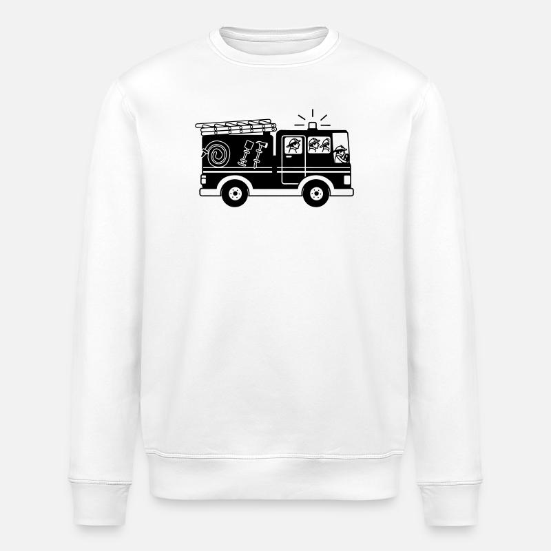 Voiture de pompiers - Sweat bio ROLLER Stanley/Stella Unisexe - blanc