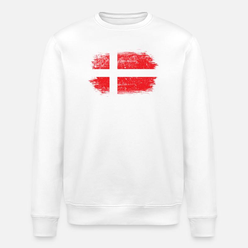 Coup de pinceau Drapeau danois - Sweat bio ROLLER Stanley/Stella Unisexe - blanc