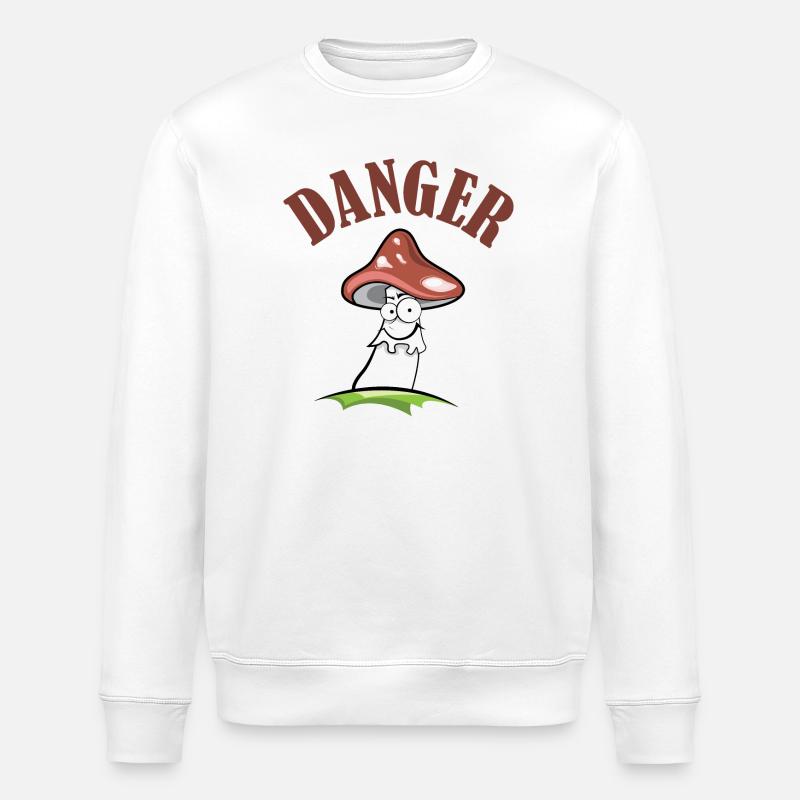 Toadstool danger symbol comic funny - Stanley/Stella ROLLER Unisex Organic Sweatshirt - white