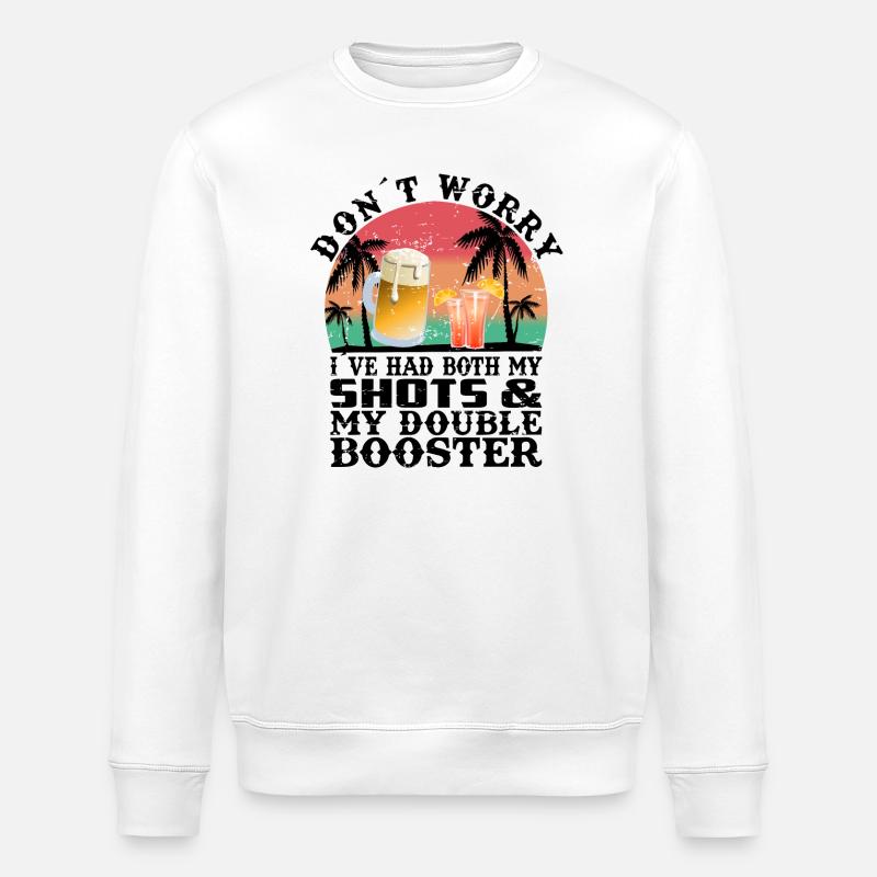 Booster d’alcool - Sweat bio ROLLER Stanley/Stella Unisexe - blanc
