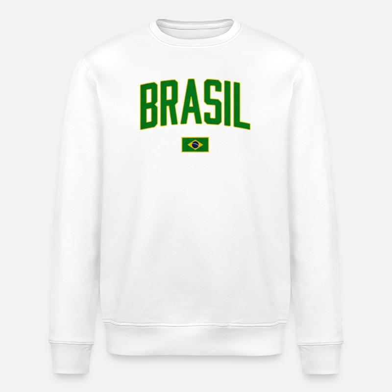 Conception du Brésil avec drapeau national - Sweat bio ROLLER Stanley/Stella Unisexe - blanc