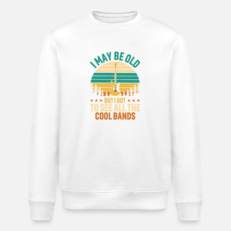 Gitarre und Nature Sunset Vibe - Stanley/Stella Unisex Bio-Sweatshirt ROLLER - Weiß