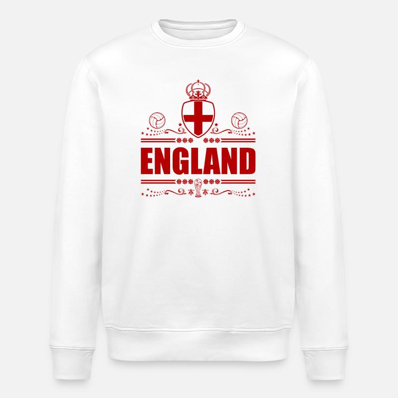 ENGLAND ROT LINEART - Stanley/Stella Unisex Bio-Sweatshirt ROLLER - Weiß