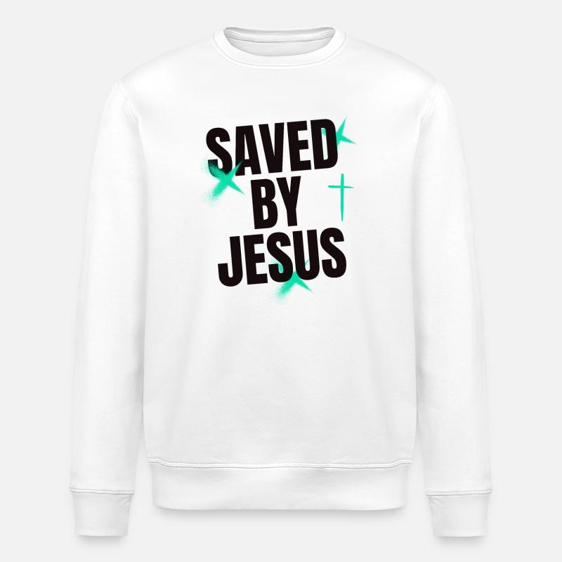 Saved by Jesus - Stanley/Stella Unisex Bio-Sweatshirt ROLLER - Weiß