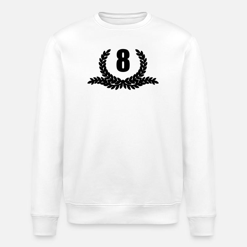 Lauwerkrans 08 JAHRE - Stanley/Stella Unisex Bio-Sweatshirt ROLLER - Weiß