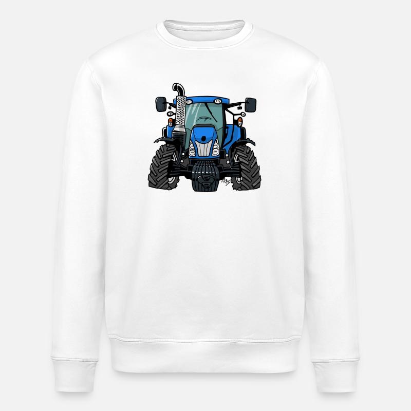0646 BlueTractor - Sweat bio ROLLER Stanley/Stella Unisexe - blanc