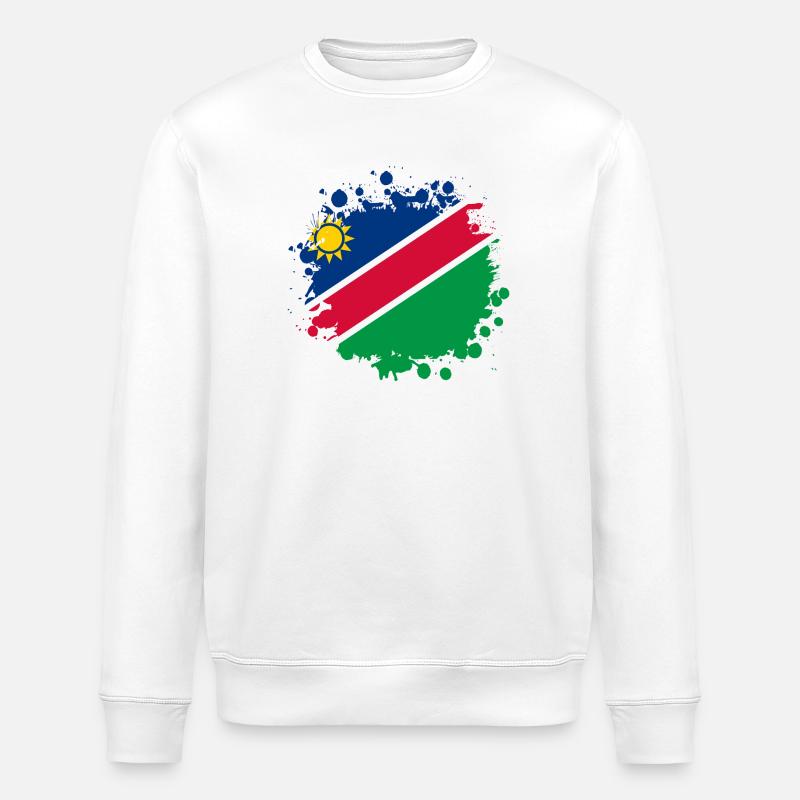 Namibia flags blob design - Stanley/Stella ROLLER Unisex Organic Sweatshirt - white