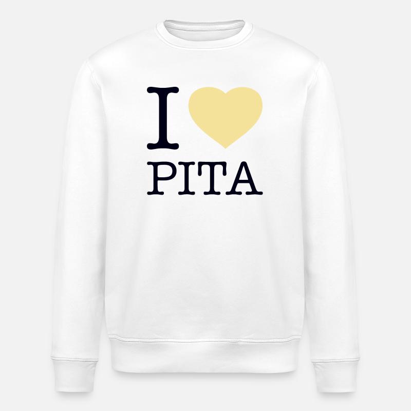 I LOVE PITA - Stanley/Stella Unisex Bio-Sweatshirt ROLLER - Weiß