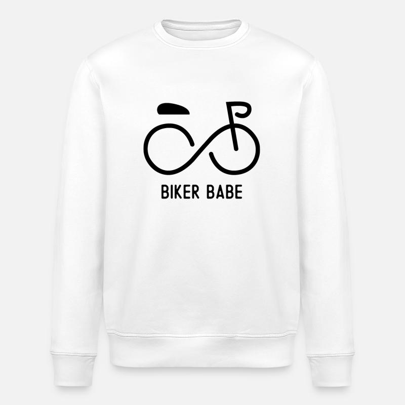 Biker Babe - Stanley/Stella ROLLER Unisex Organic Sweatshirt - white