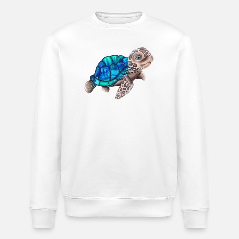 Süße Schildkröte Atlantis - Stanley/Stella Unisex Bio-Sweatshirt ROLLER - Weiß
