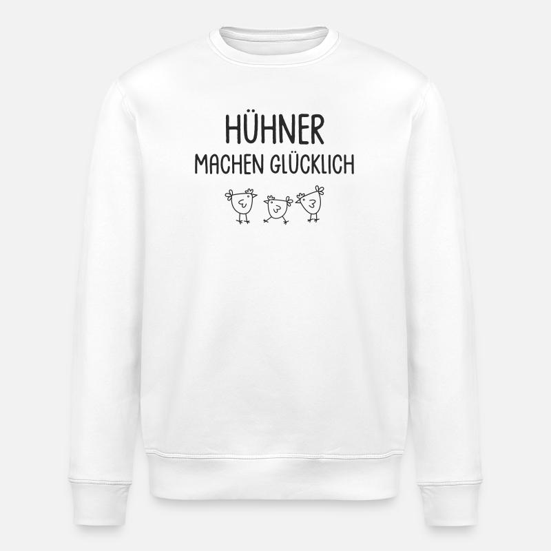 Hühner machen glücklich - Stanley/Stella Unisex Bio-Sweatshirt ROLLER - Weiß