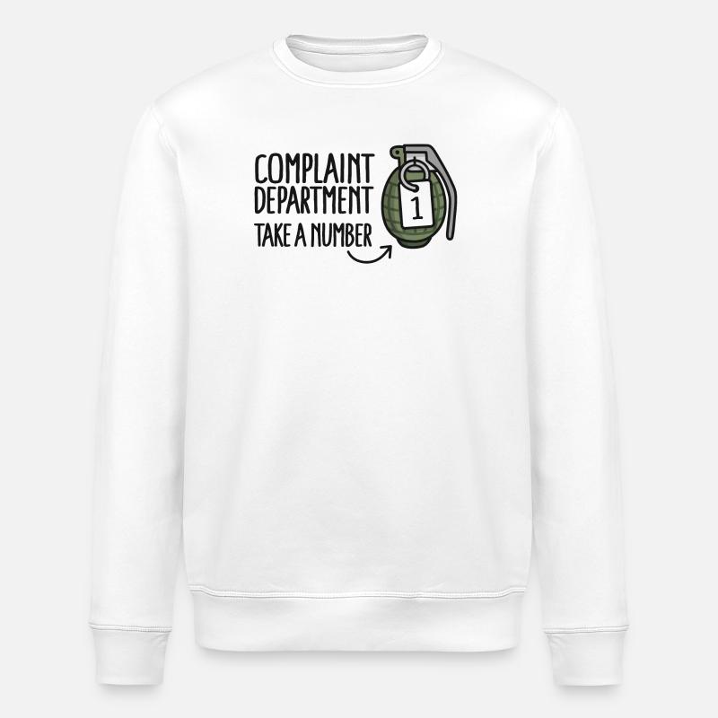 Beschwerdeabteilung Kundendienst Handgranate - Stanley/Stella Unisex Bio-Sweatshirt ROLLER - Weiß