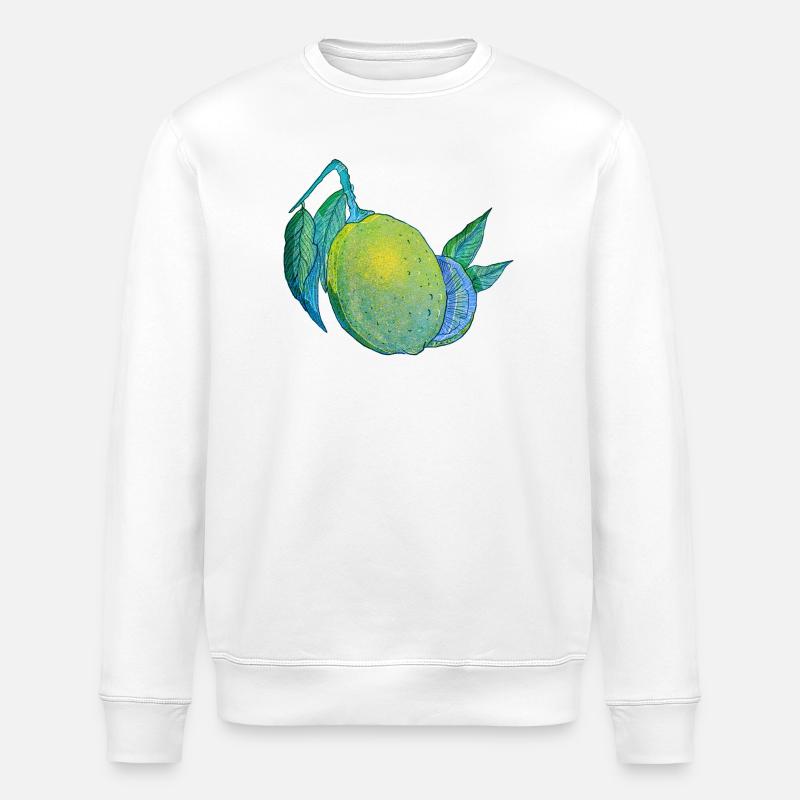 Aquarell Zitronenzauber - Stanley/Stella Unisex Bio-Sweatshirt ROLLER - Weiß