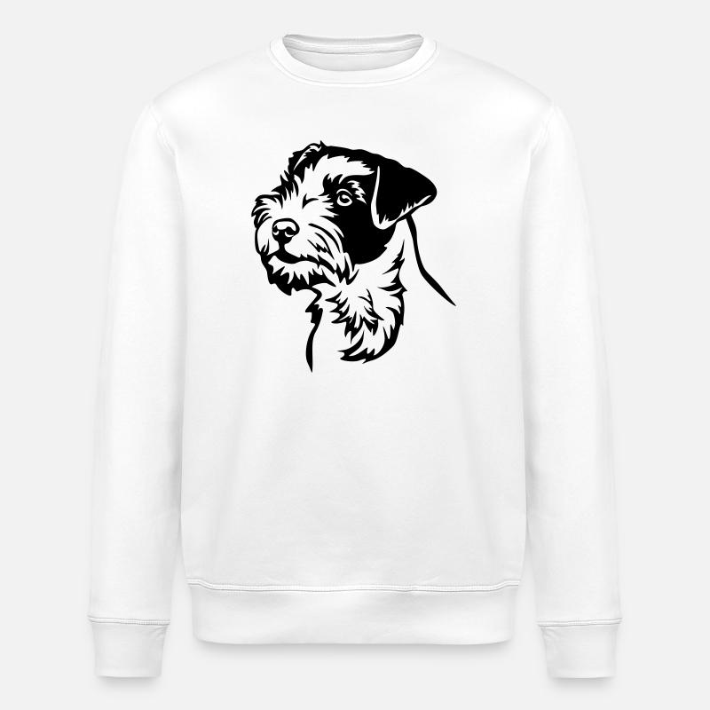 Parson Russell Terrier Head - Stanley/Stella ROLLER Unisex Organic Sweatshirt - white