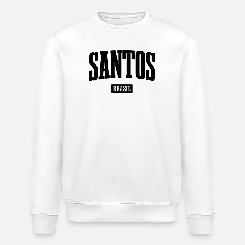 Lettrage en gras Santos Brasil - Sweat bio ROLLER Stanley/Stella Unisexe - blanc