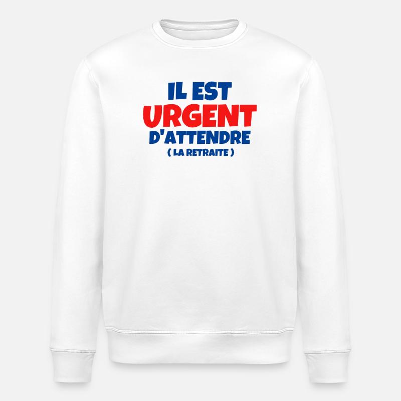 retraite, retraité, retraitée - Sweat bio ROLLER Stanley/Stella Unisexe - blanc